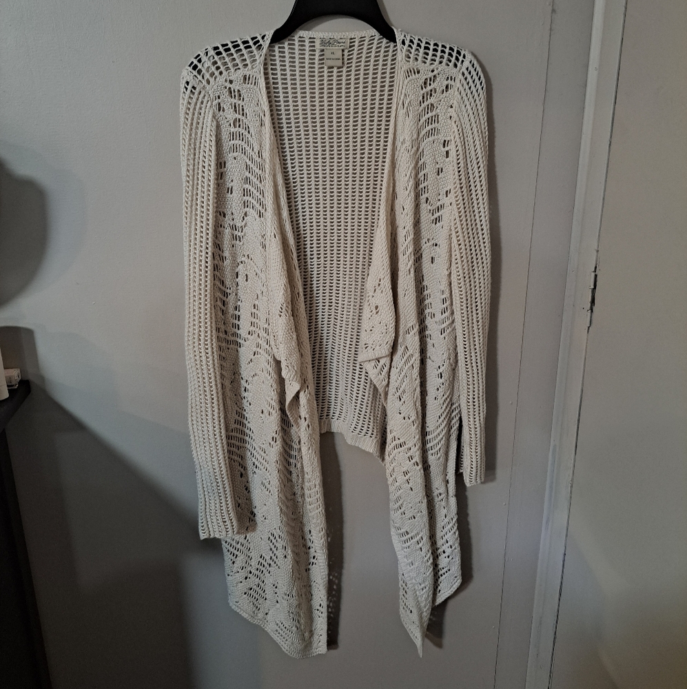Lucky Brand Crochet Waterfall Cardigan